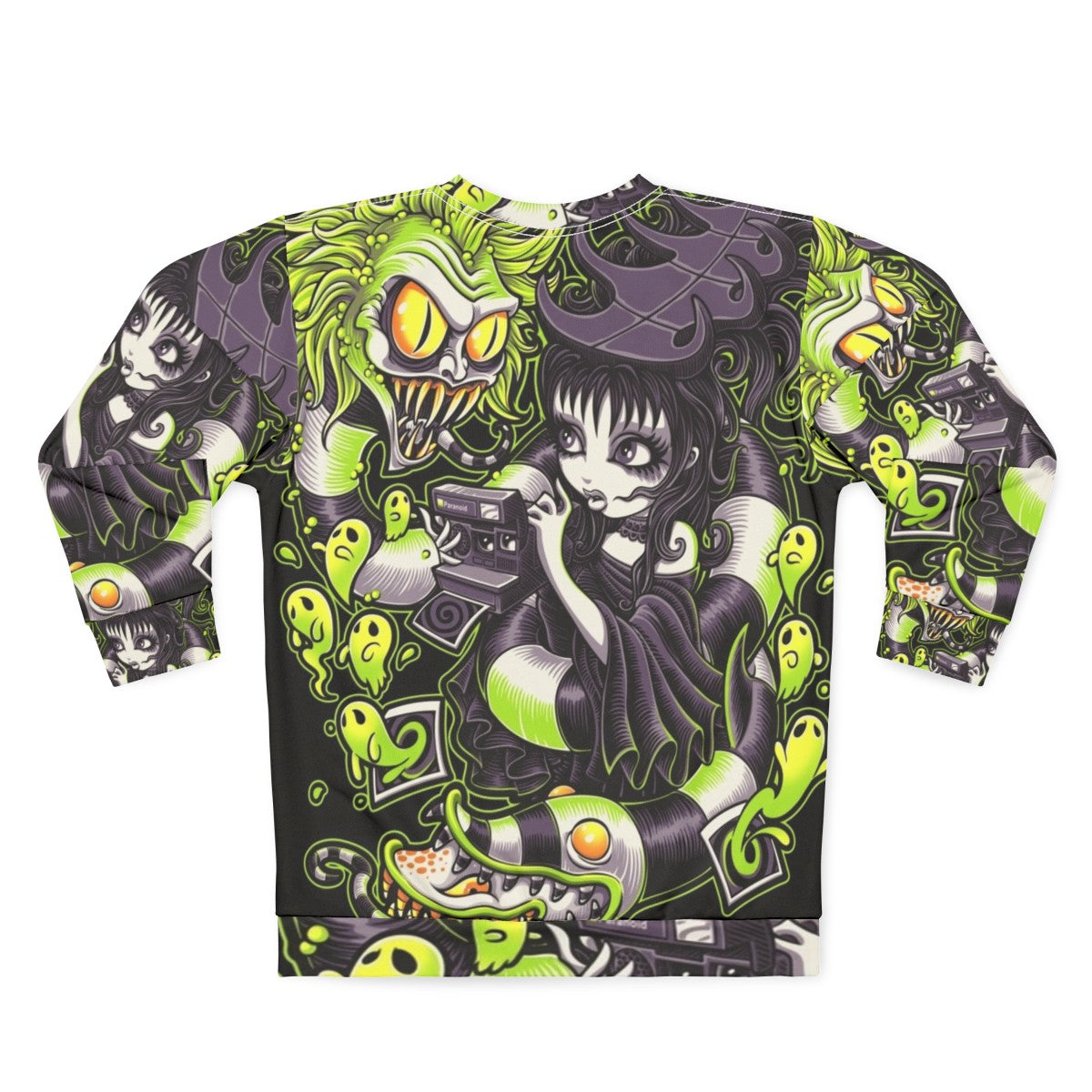 Strange and Unusual Beetlejuice-Inspired Gothic Horror Sweatshirt - Back