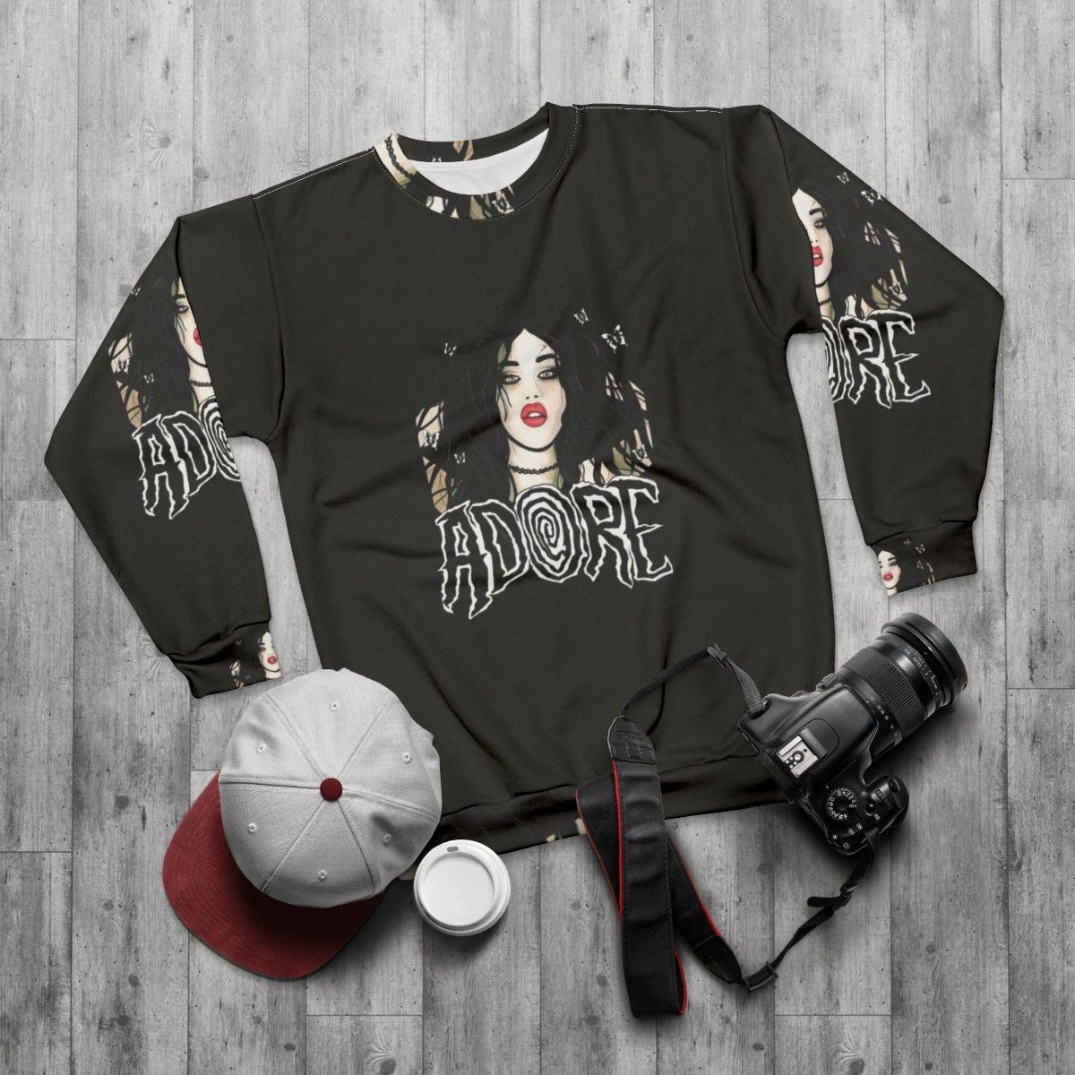 Adore Delano Punk Rock Drag Queen Sweatshirt - flat lay