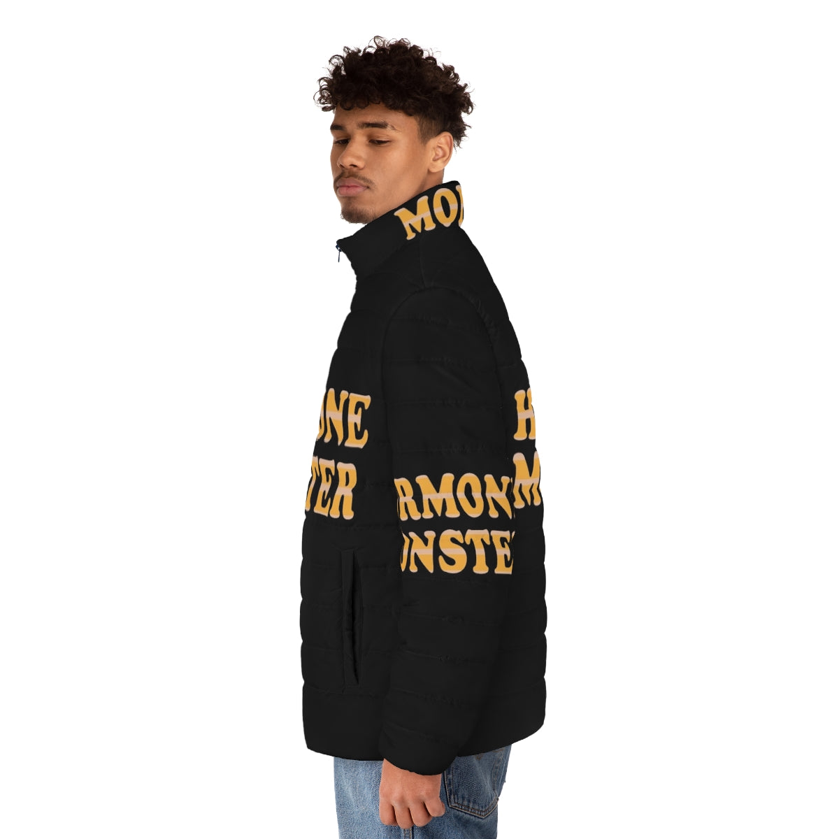 Big Mouth Hormone Monster Puffer Jacket - Officially Licensed Netflix Apparel - men side left