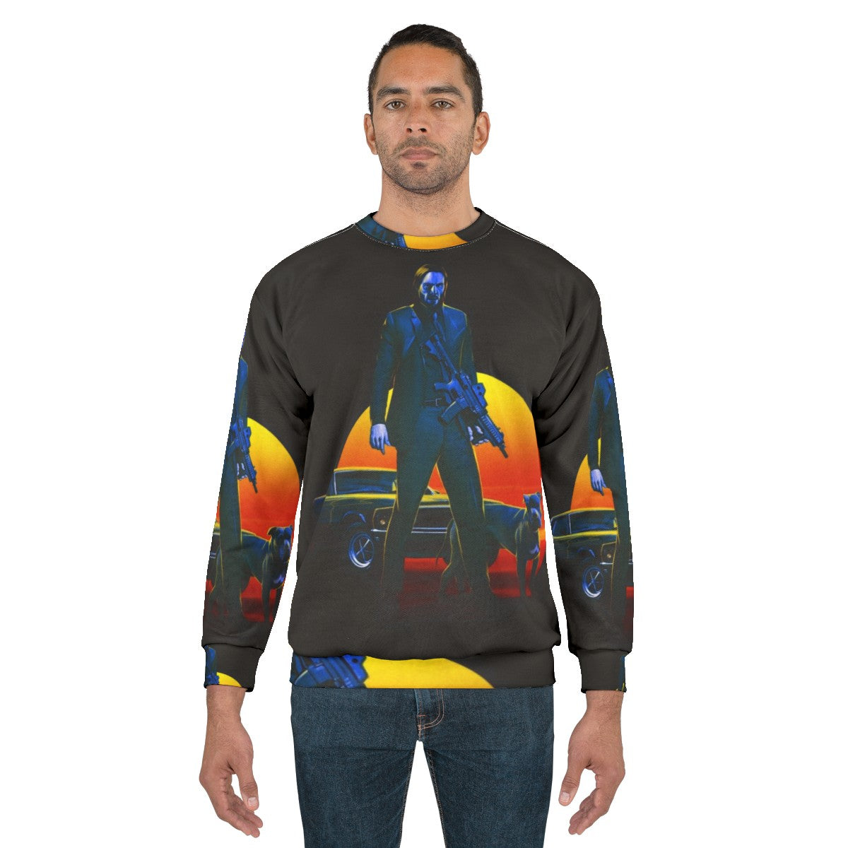 Baba Yaga inspired sweatshirt with John Wick design - men