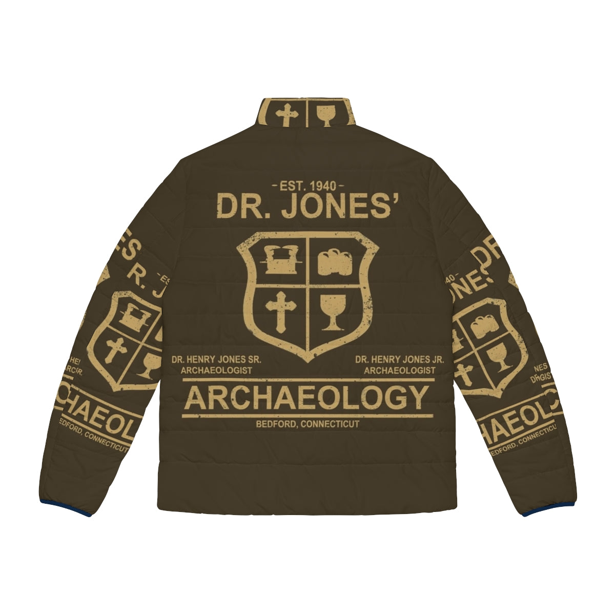 Dr Jones Archaeology Puffer Jacket - Iconic Indiana Jones-Inspired Outerwear - Back