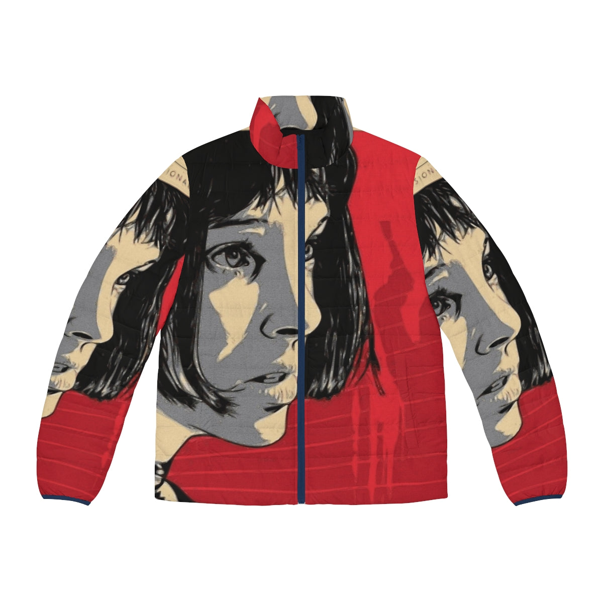 Mathilda's red and black puffer jacket from the movie poster of The Professional