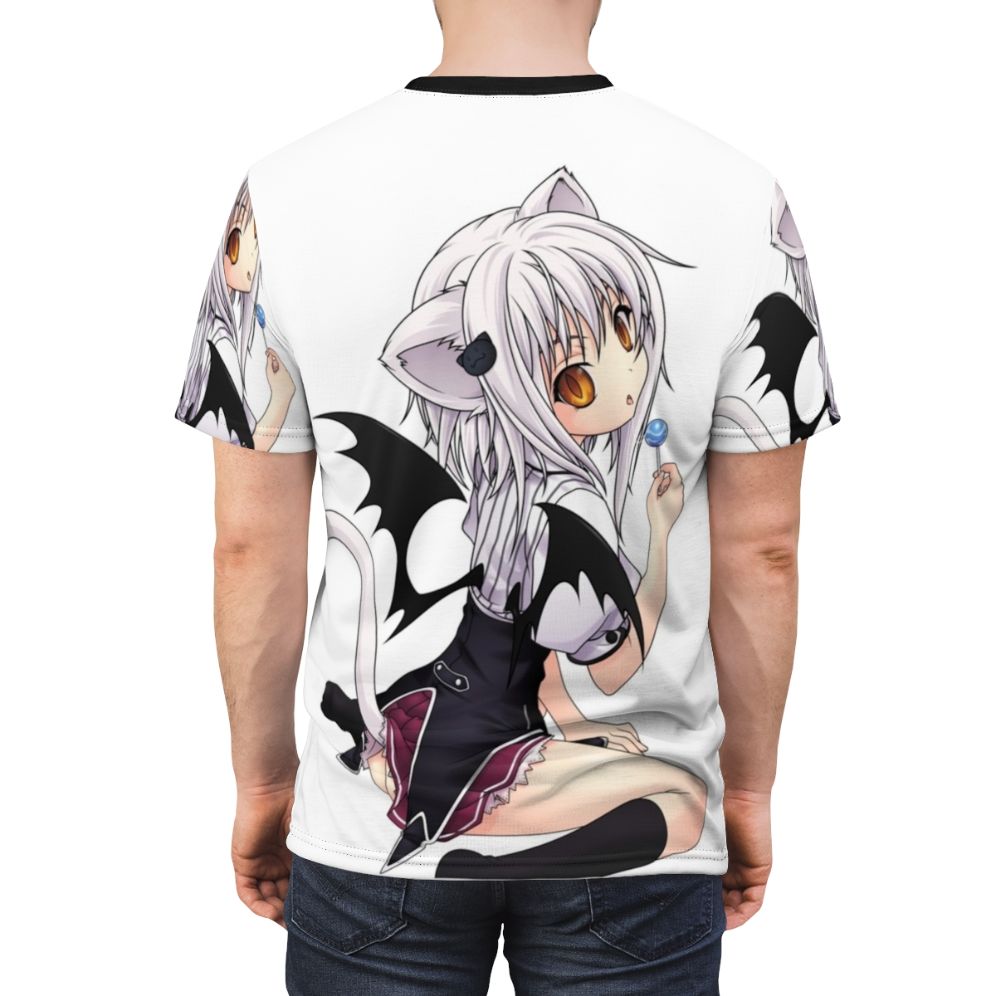 Neko girl anime manga t-shirt featuring a design inspired by the character Koneko Toujou from High School DxD - men back