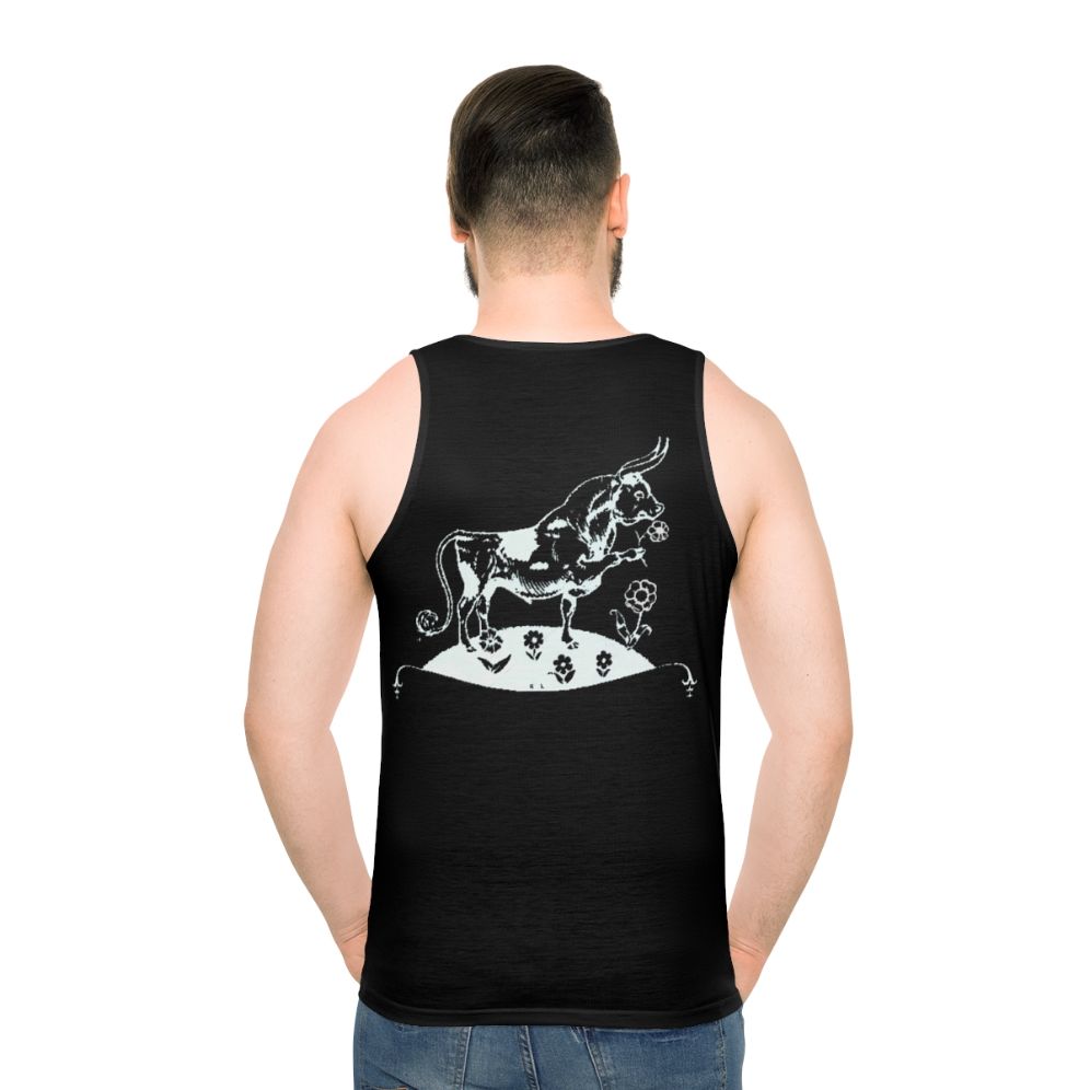 Ferdinand The Bull White Unisex Tank Top for Indie Rock Music Fans - men back