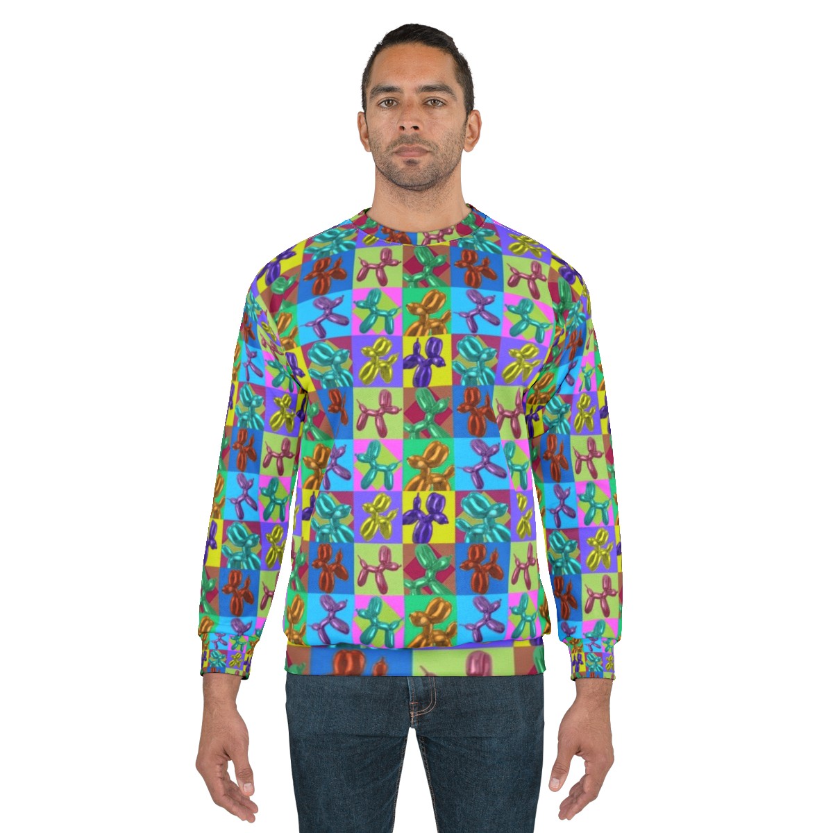 Colorful pop art balloon dogs sweatshirt - men