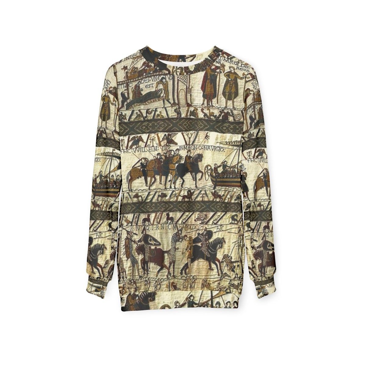 Bayeux Tapestry Medieval Viking Battle Sweatshirt - hanging