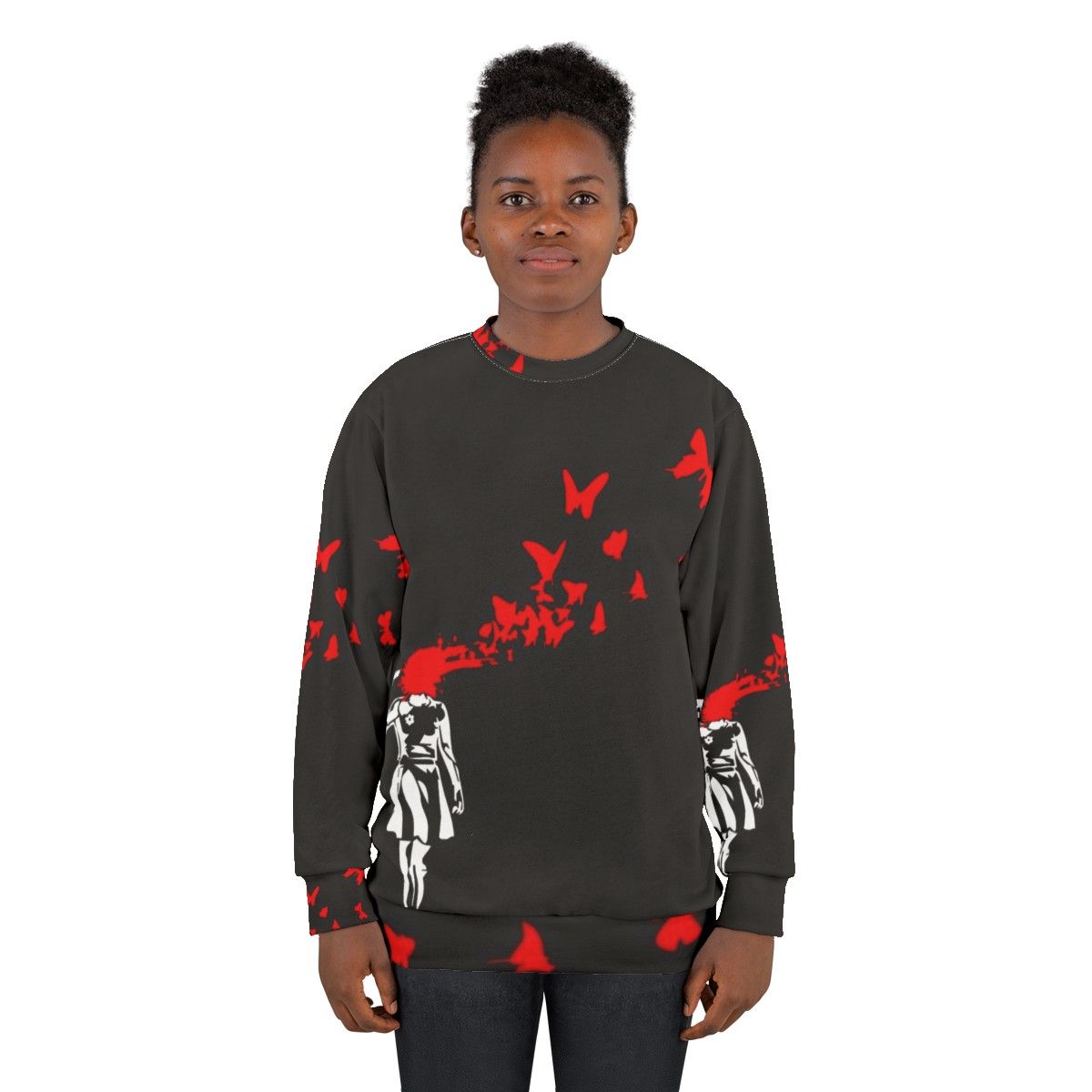 Banksy Girl Butterfly Sweatshirt - women