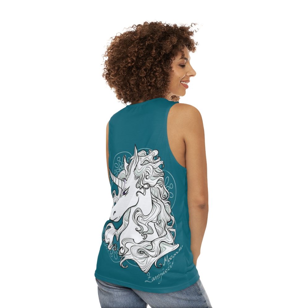 The Last Unicorn Sea Green Unisex Fantasy Tank Top - women back