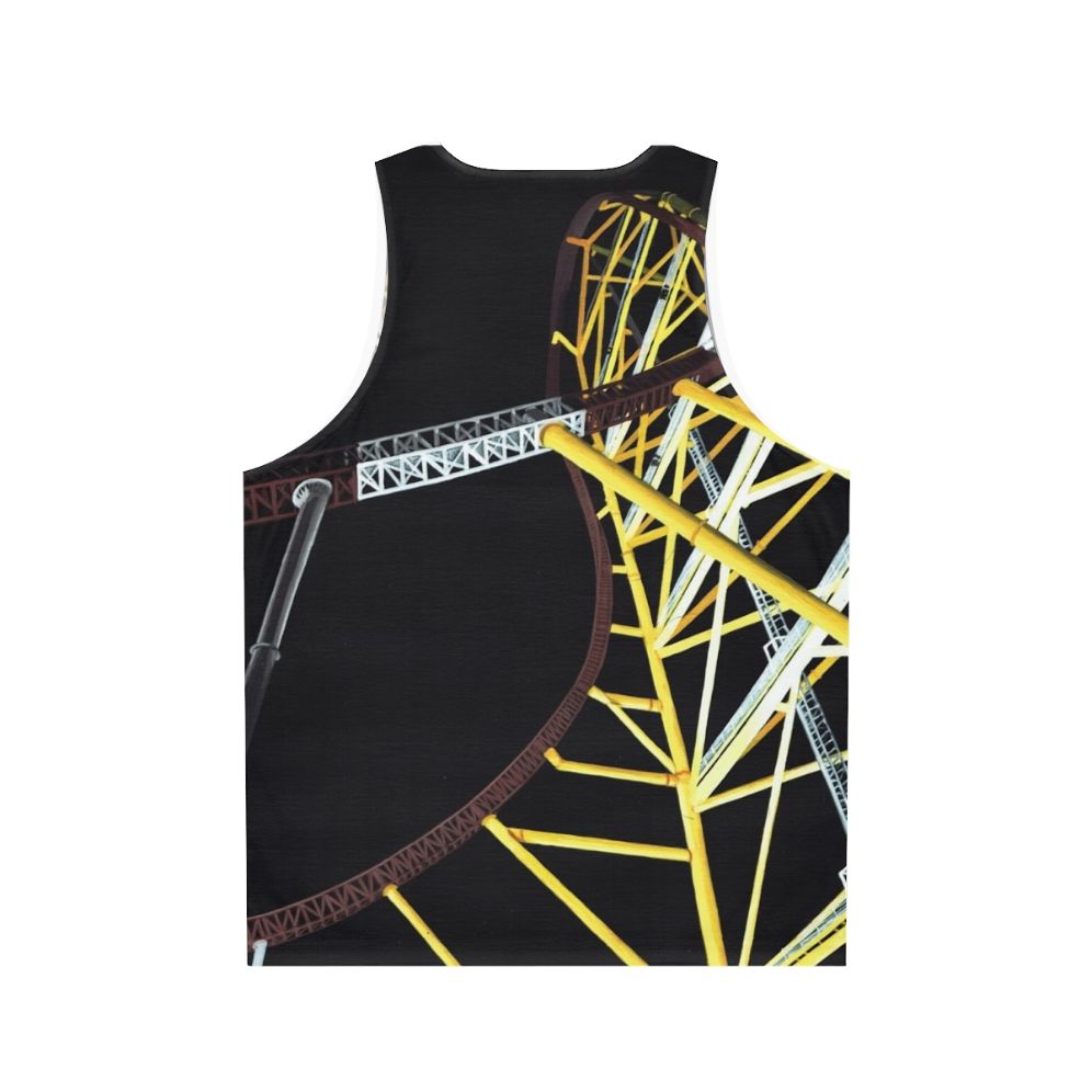 Unisex tank top featuring the Top Thrill Dragster roller coaster at Cedar Point amusement park - Back