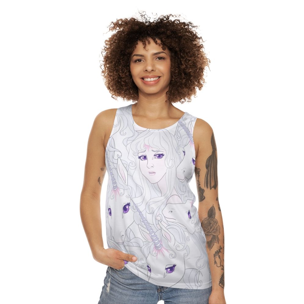 Unisex fantasy tank top inspired by 'The Last Unicorn' - women