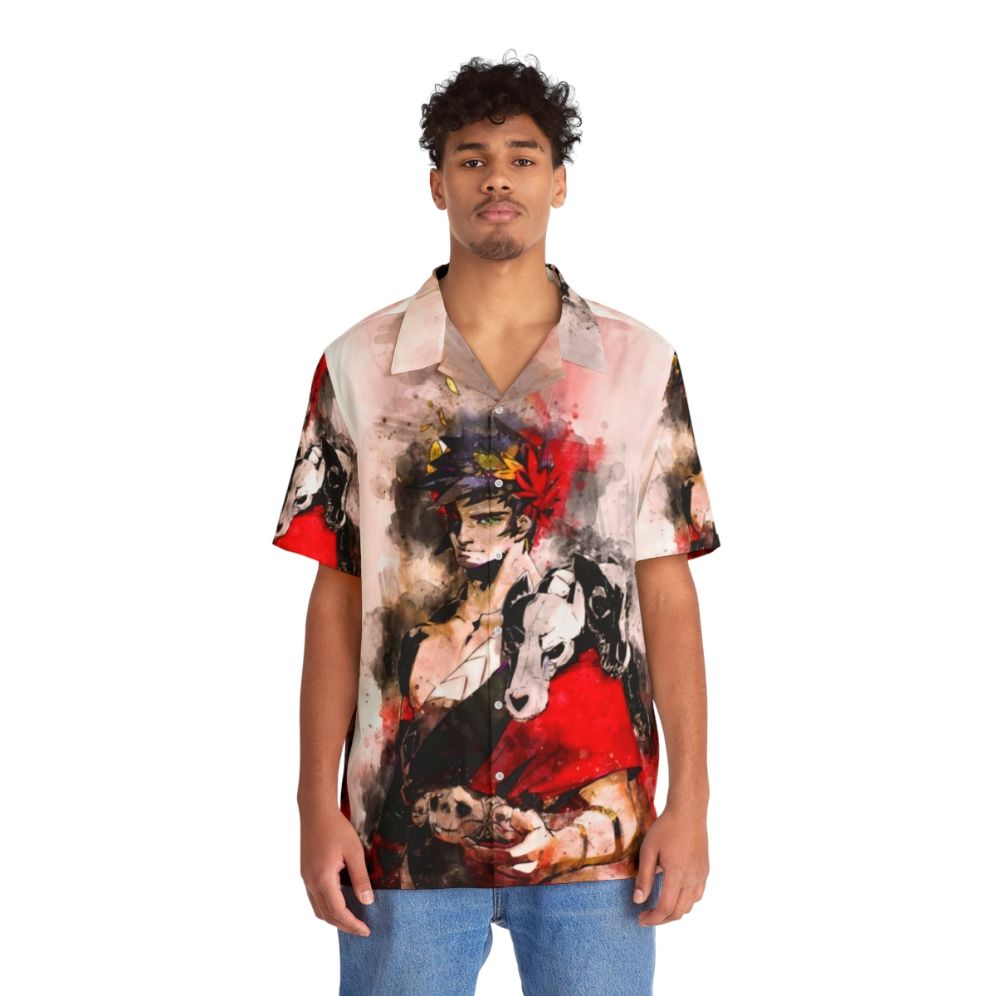 Zagreus Hades Watercolor Hawaiian Shirt - People Front