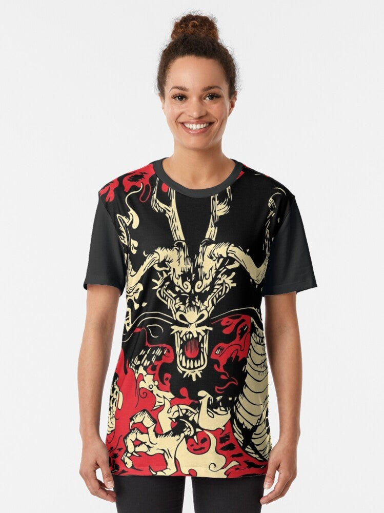 One Piece Kaido The Dragon Graphic T-Shirt featuring the character Kaido from the popular anime and manga series - Women