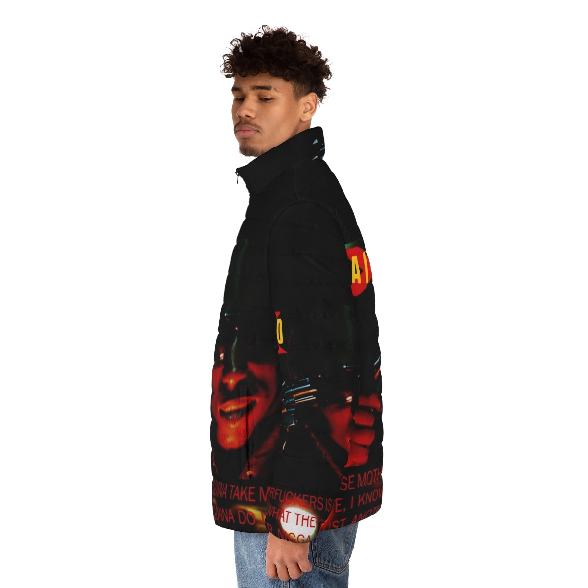 X Raided Puffer Jacket - Hip Hop Inspired Urban Fashion Streetwear - men side left