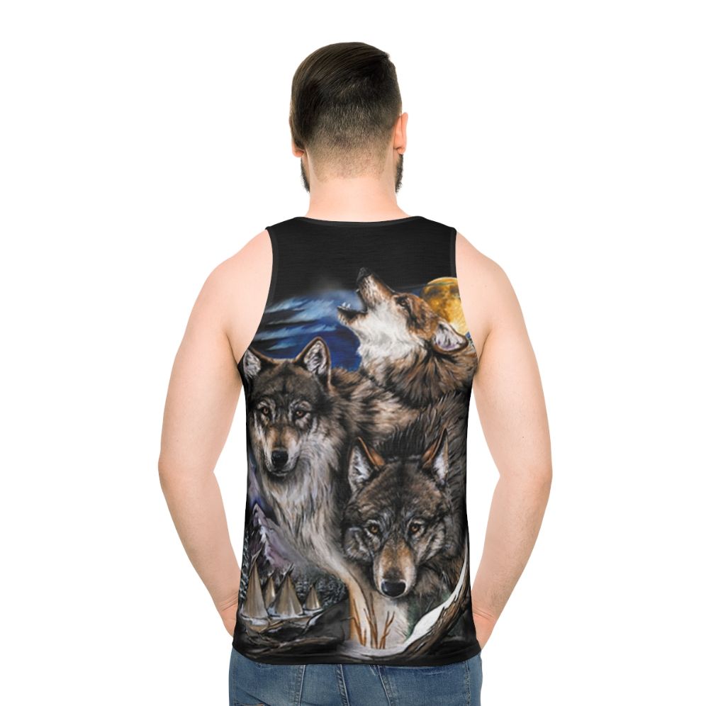 Howling Wolves Unisex Tank Top - men back