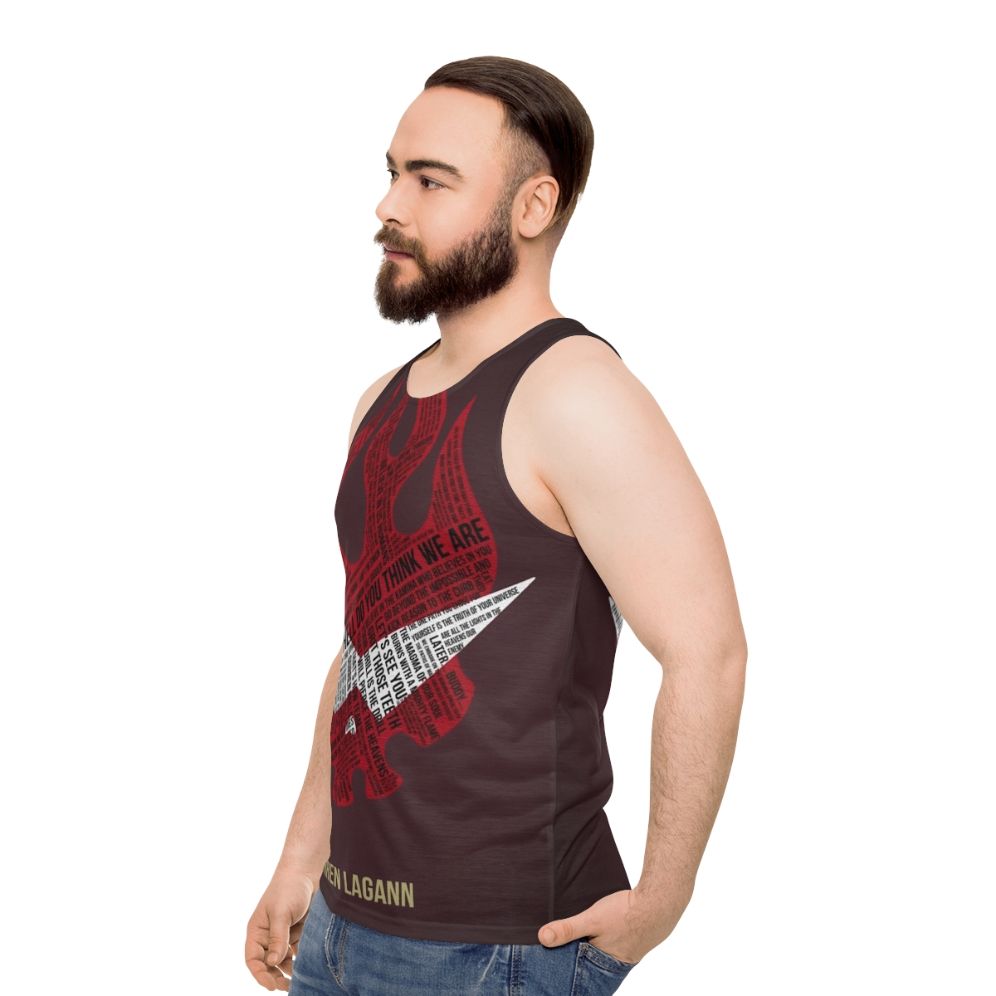 Gurren Lagann Typographic Unisex Tank Top - men side