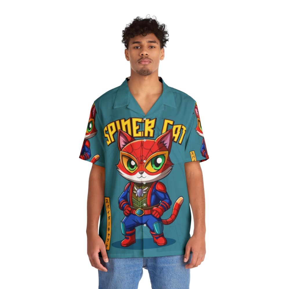 Spider Cat Hawaiian Shirt - People Front