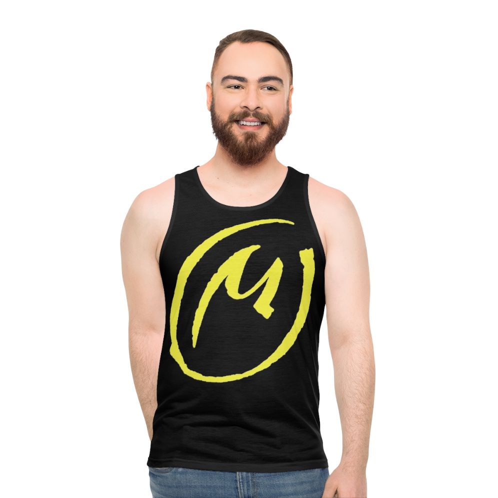 Unisex yellow tank top inspired by the Blake and Mortimer graphic novel series - men