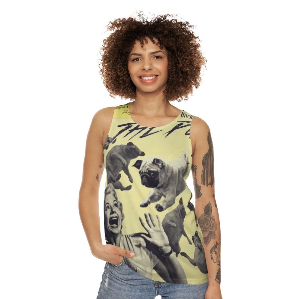 Unisex pug dog horror design tank top - women