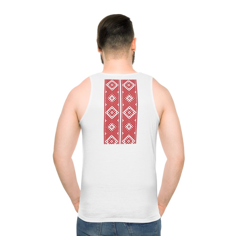 Belarusian tank top featuring national emblem - men back