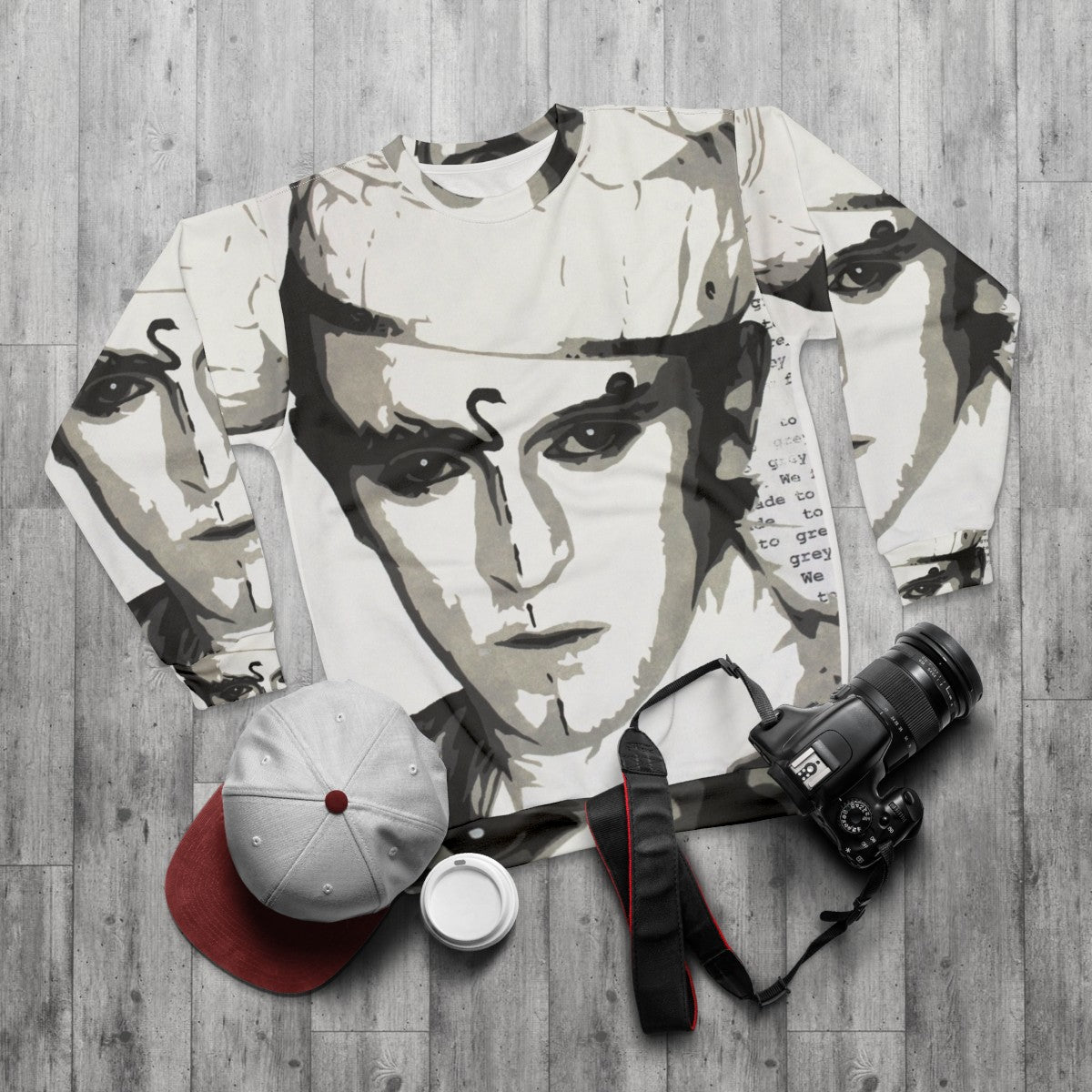 Visage 'Fade To Grey' Steve Strange 80s Music Sweatshirt - flat lay