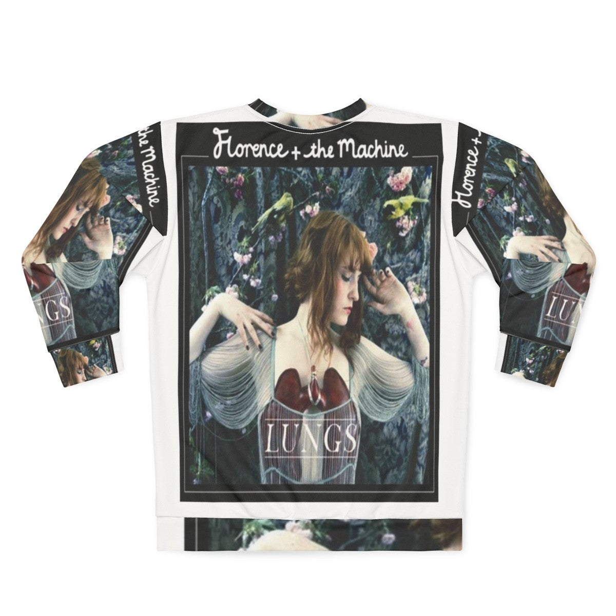 Flora Sweatshirt featuring floral pattern and Florence and The Machine band logo - Back