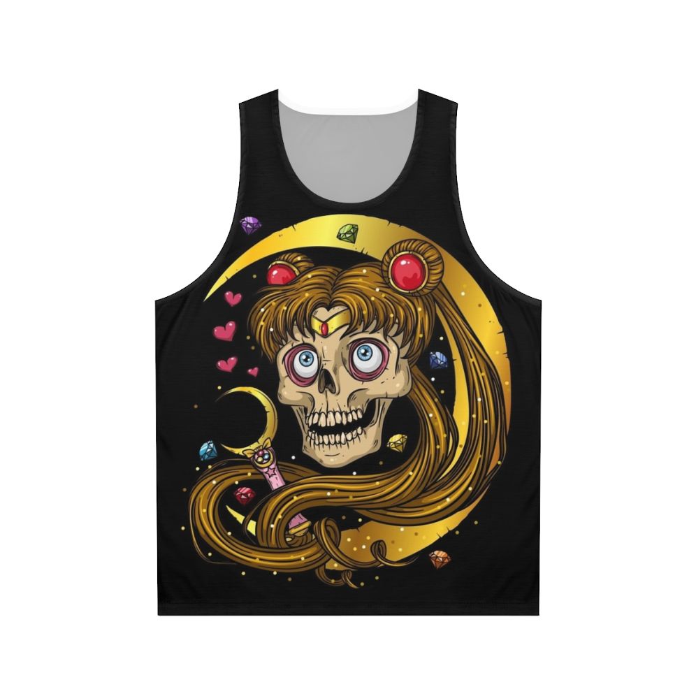 Unisex moon skull tank top