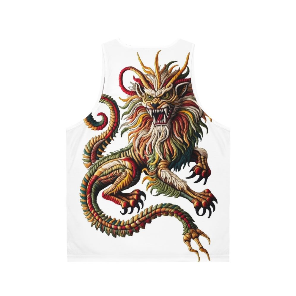 Manticore embroidered unisex fantasy tank top - Back