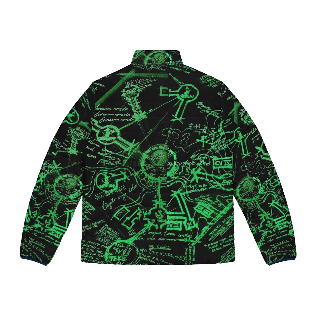 Dharma Stations Blast Door Map Puffer Jacket inspired by the hit TV show Lost - Back