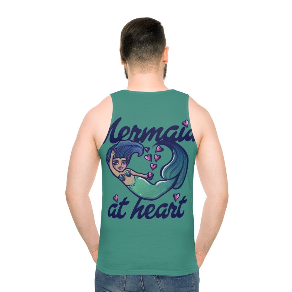 Mermaid-themed unisex tank top - men back