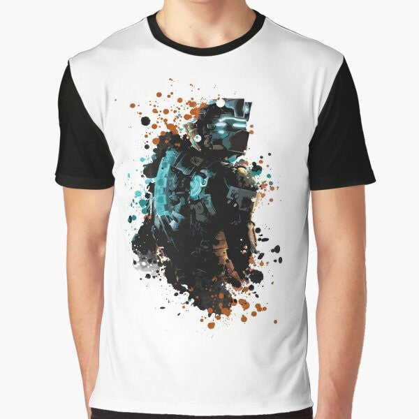 Isaac Clarke's Dark Splatter Dead Space Graphic T-Shirt