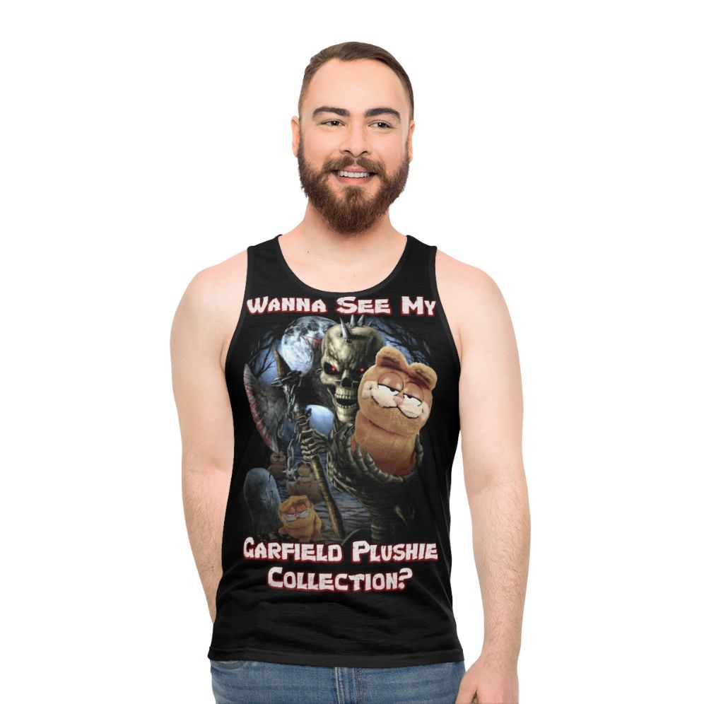 Quirky Garfield graphic unisex tank top - men