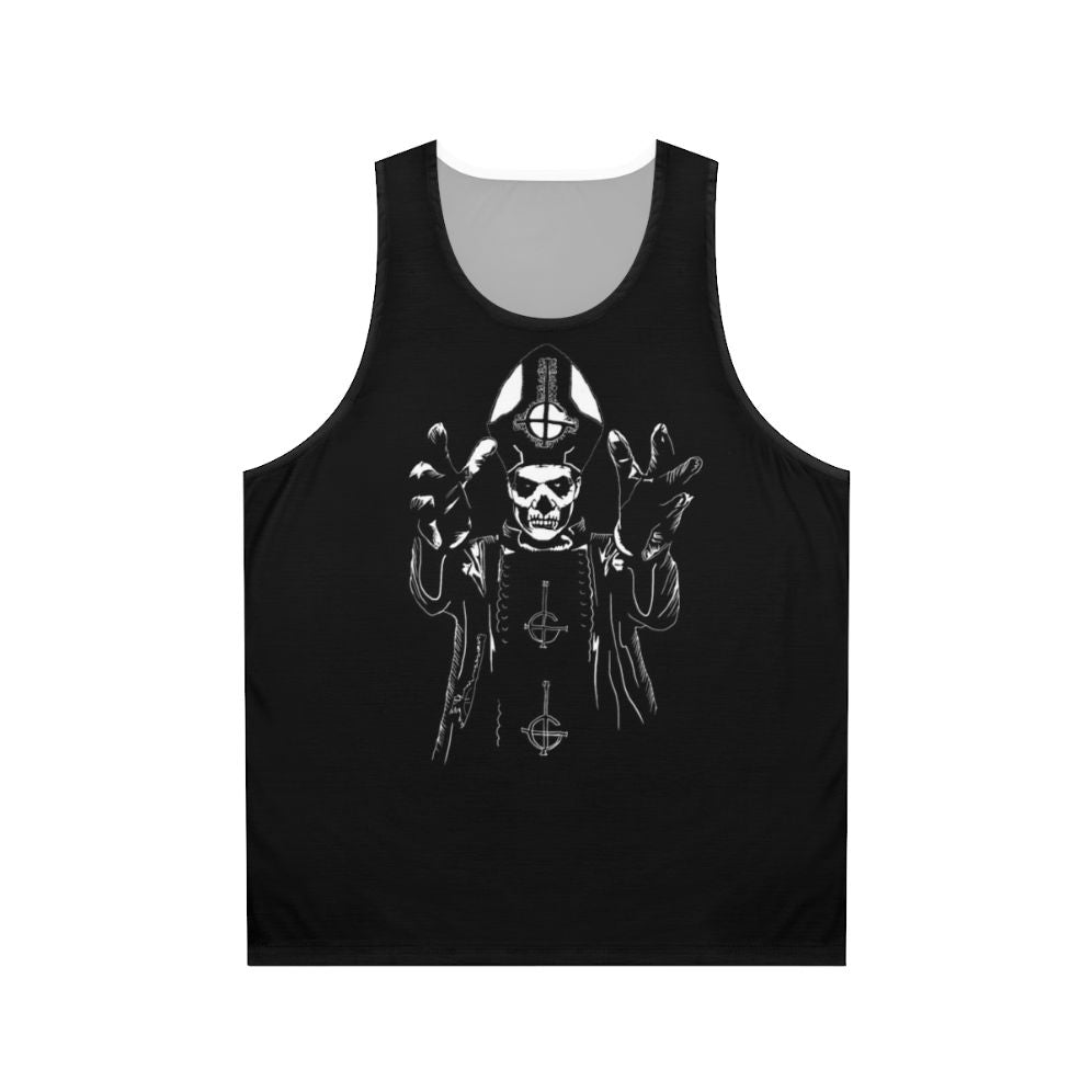 Ghost Band Unisex Tank Top featuring Papa Emeritus and Cardinal Copia