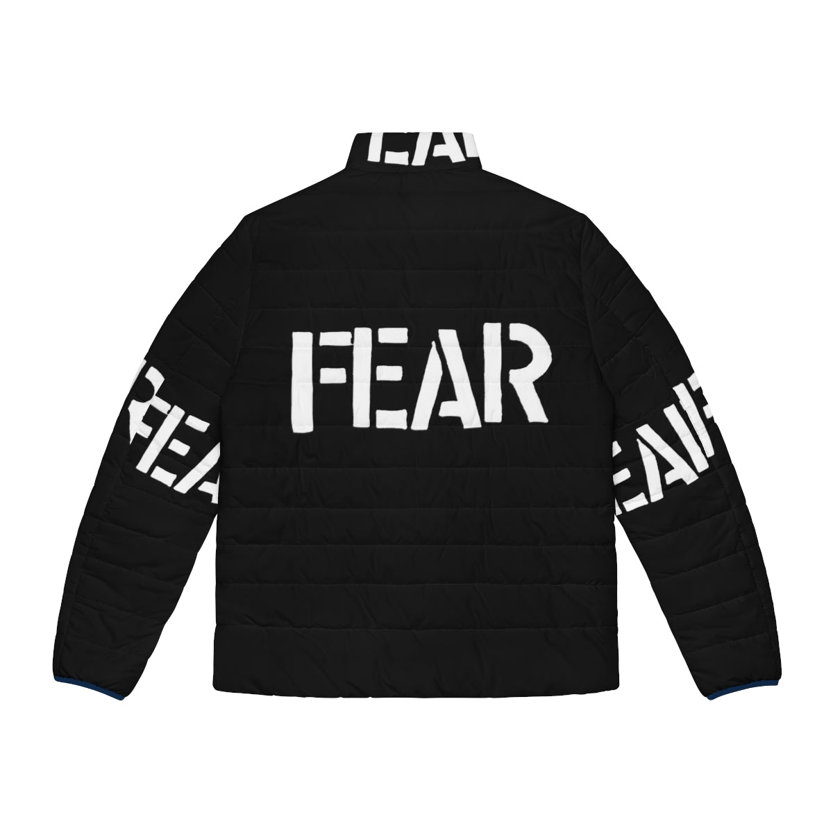 Fear hardcore punk puffer jacket for streetwear and urban fashion - Back