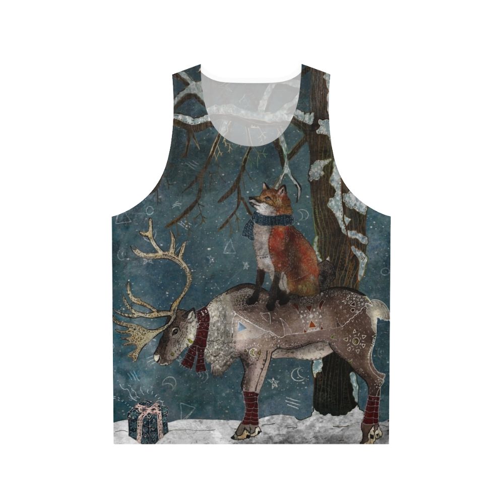 Unisex winter tank top with whimsical nature-inspired design