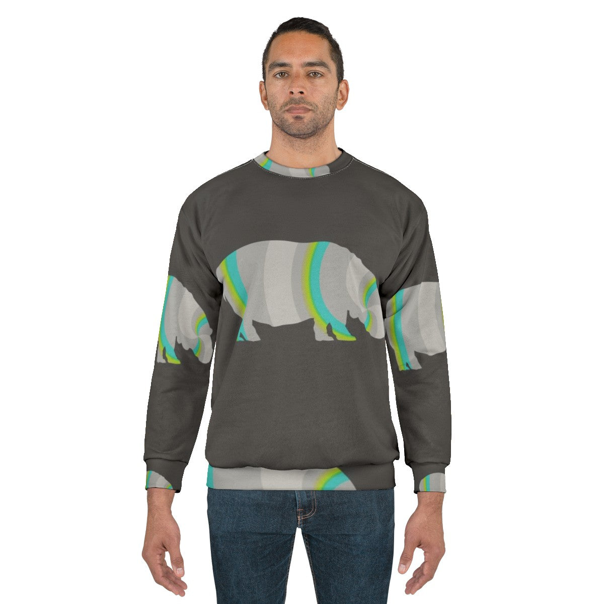 Hippo legendary animal art sweatshirt - men