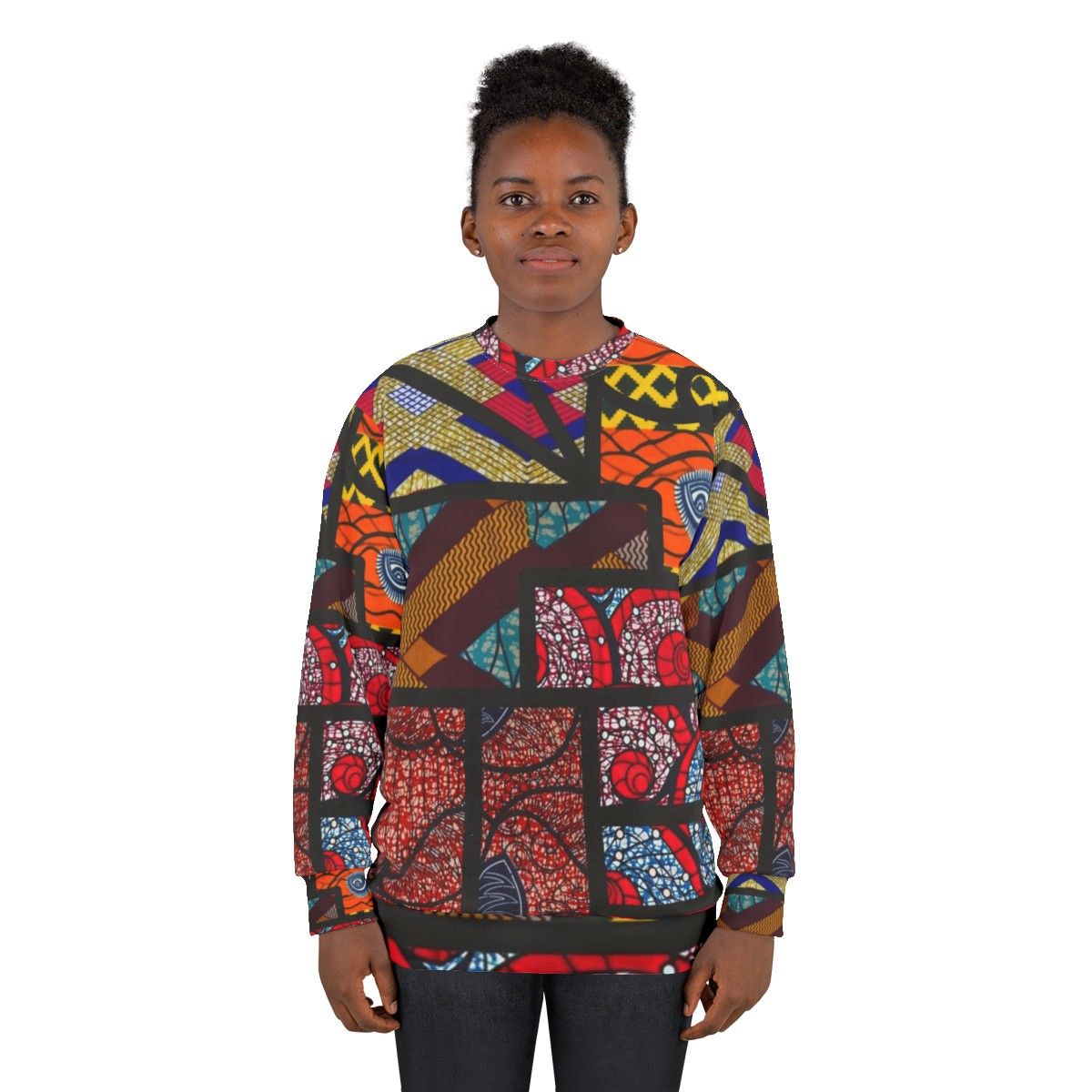 Vintage African Print Graphic Design Sweatshirt - women