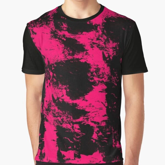 Punk pink and black graphic t-shirt