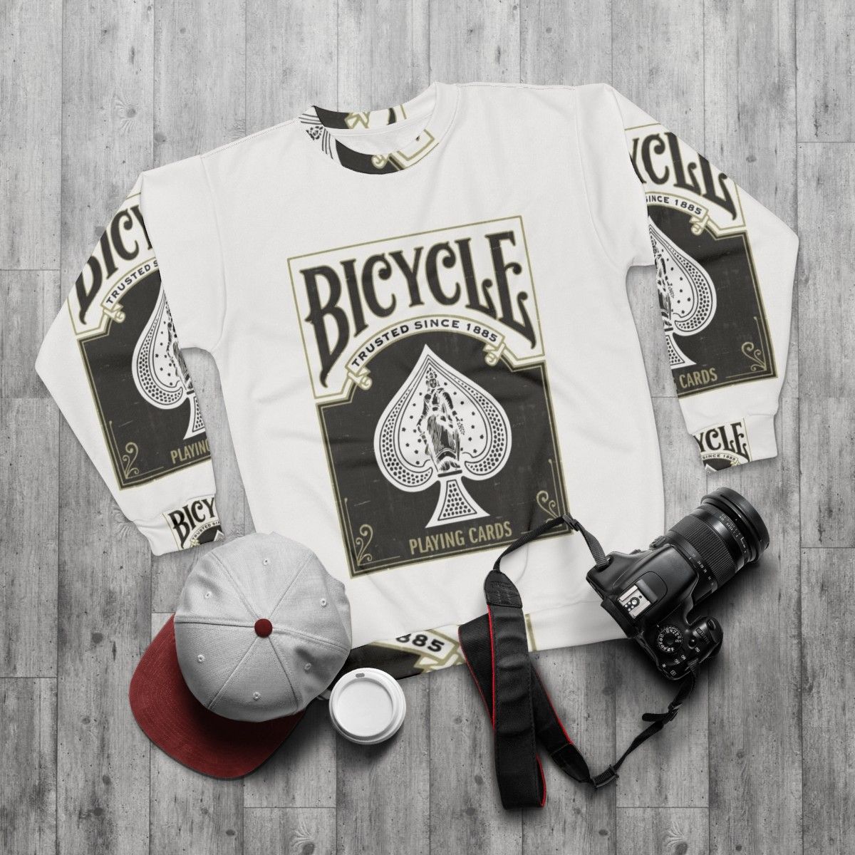 Limited Edition Bicycle Playing Cards Sweatshirt - flat lay