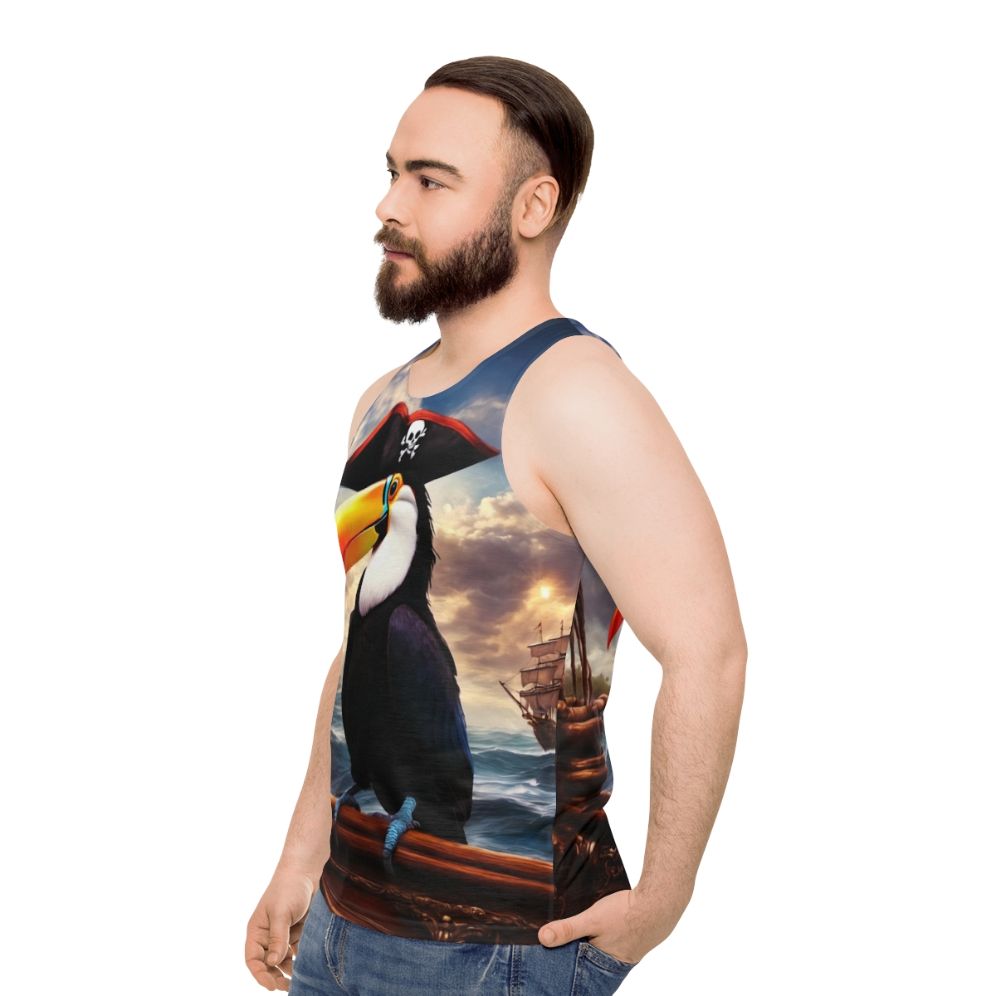 Pirate toucan unisex tank top - men side