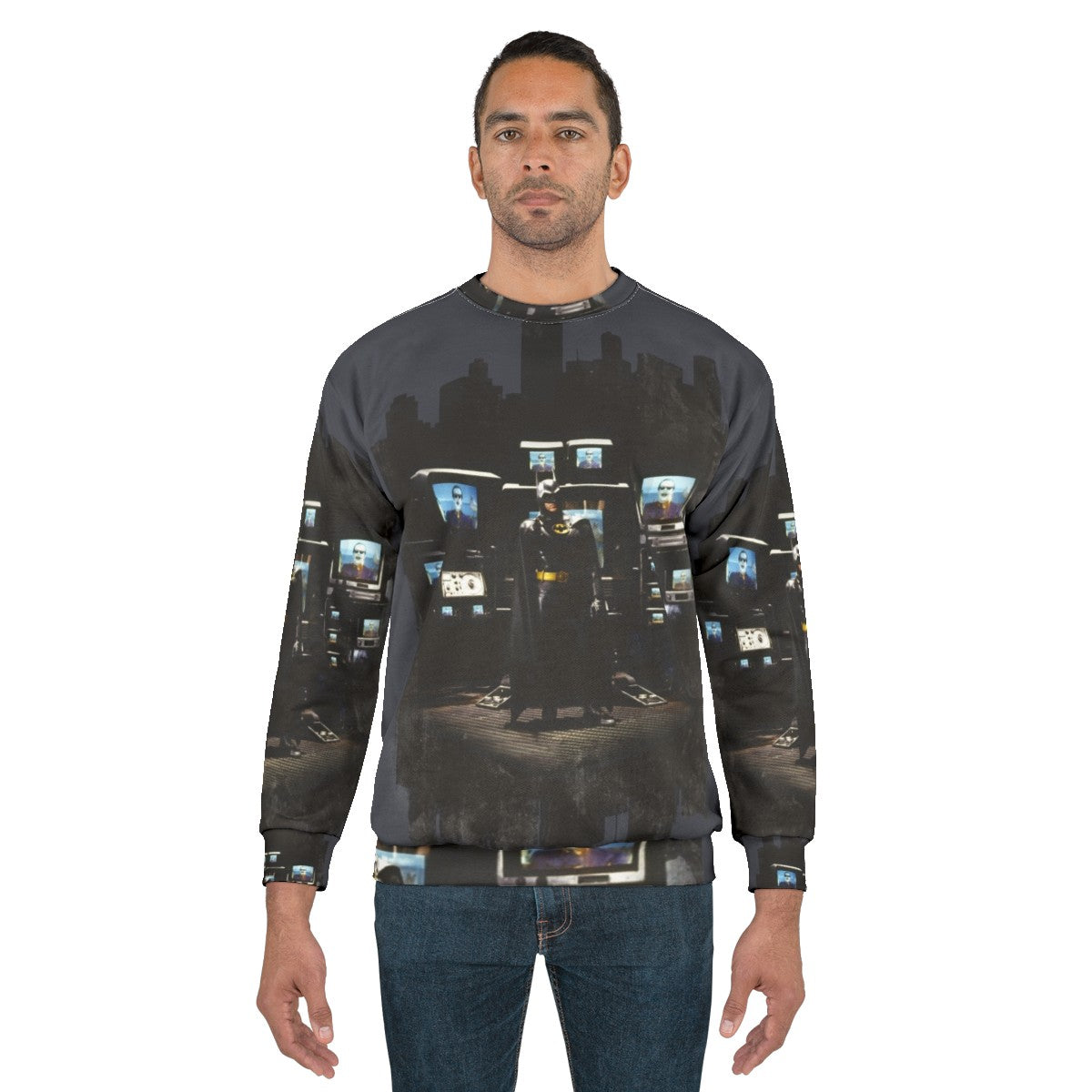 Heroic Bat City Sweatshirt with Superhero Graphic - men