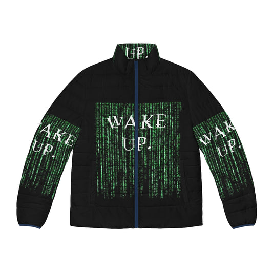 Matrix Neo Wake Up Puffer Jacket, inspired by the iconic The Matrix movie