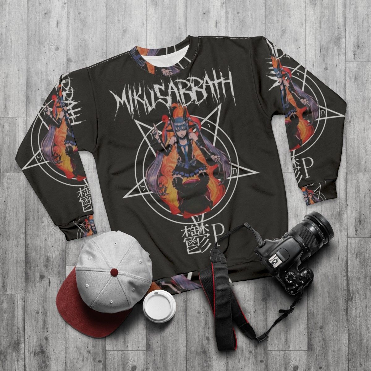 Miku Sabbath Heavy Metal Sweatshirt - flat lay