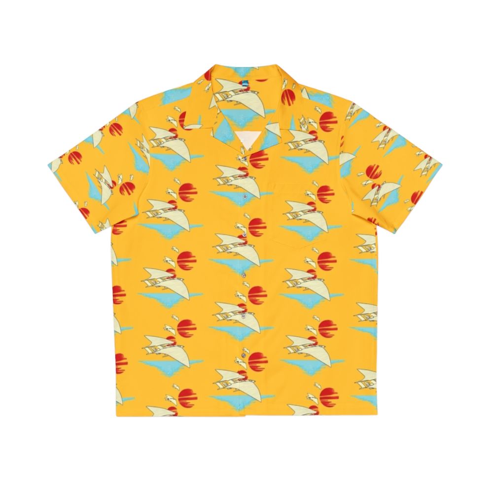 Tropical Hawaiian Shirt with Star Wars Lando Calrissian and Millennium Falcon Design