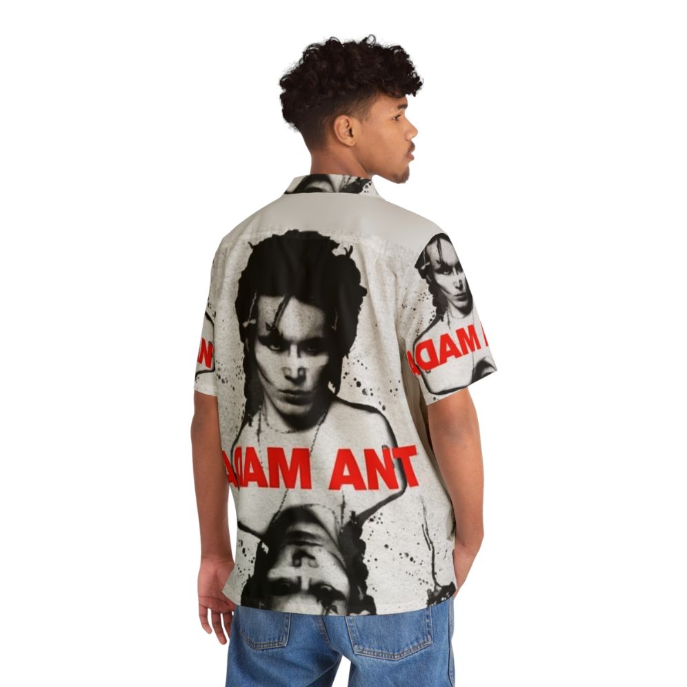 Adam Ant Hawaiian Shirt with Ace Playing Card Design - Flat lay