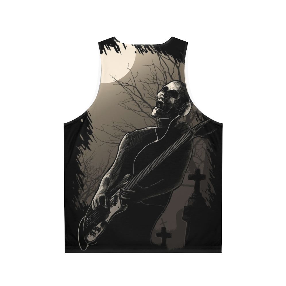 Midnight Rock Unisex Guitar Skull Tank Top - Back