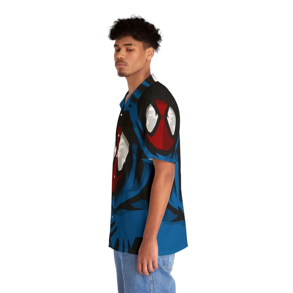 Scarlet Spider inspired Hawaiian shirt with spider web and Marvel design - People Left