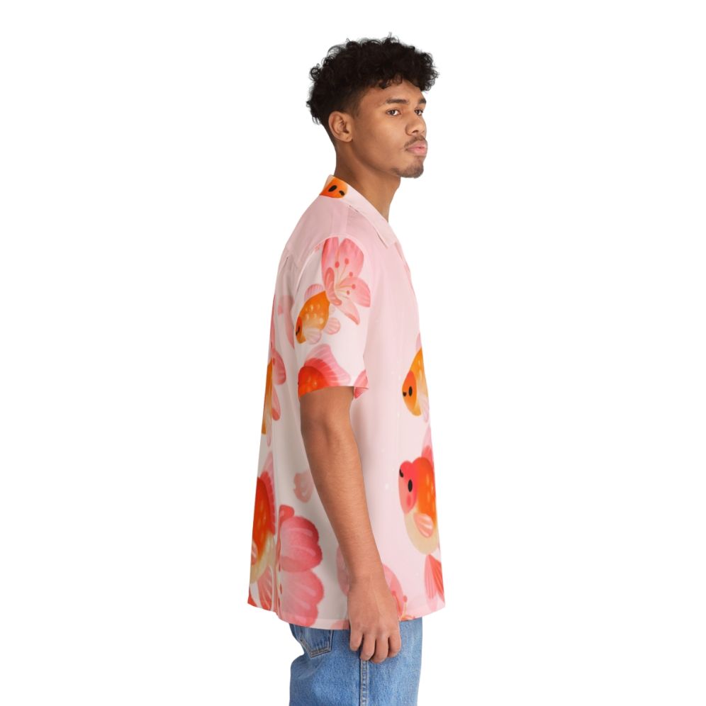 Cherry blossom and goldfish print Hawaiian shirt - People Pight