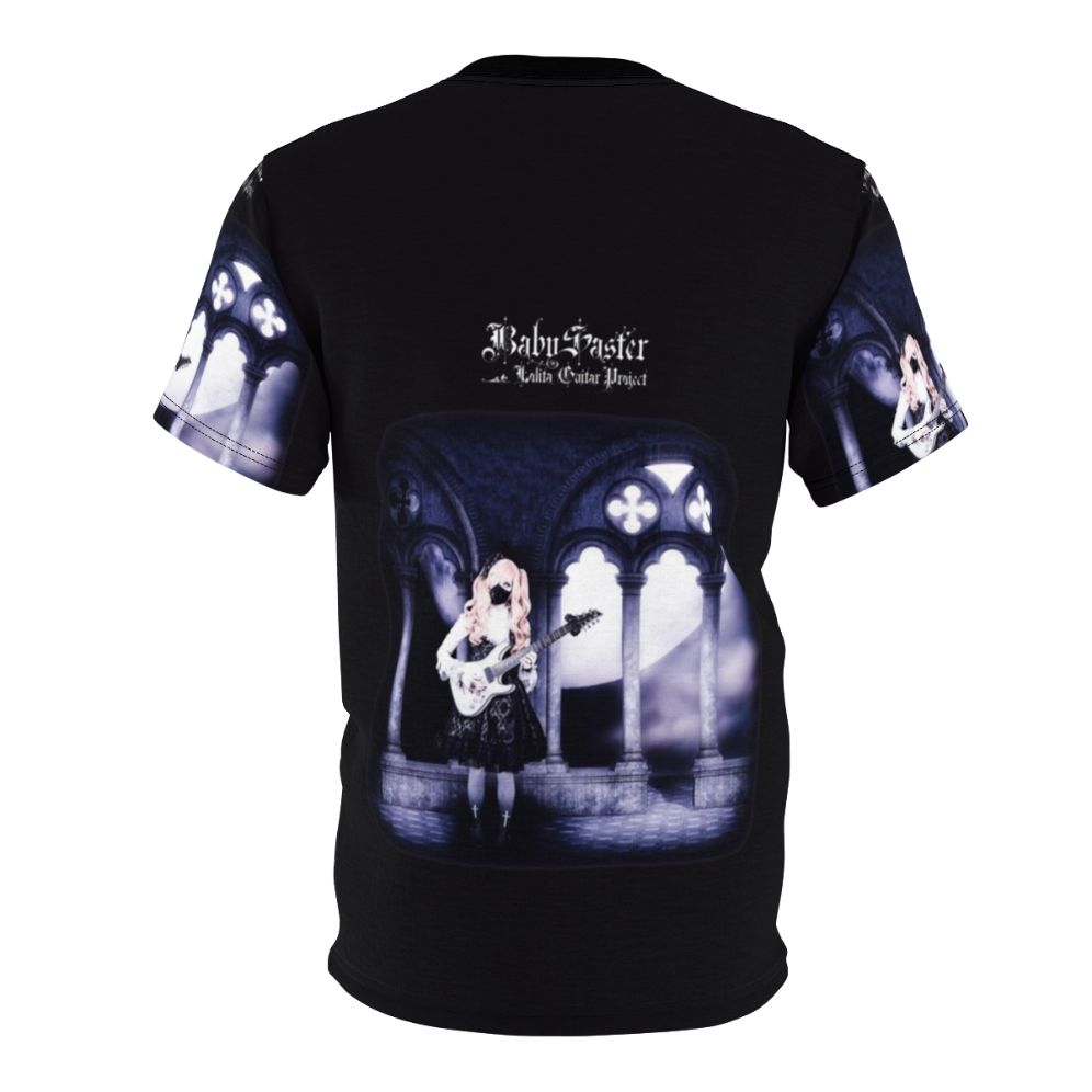 Stylish and eye-catching gothic lolita inspired t-shirt design featuring a guitar player - Back