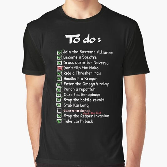 Commander Shepard's To-Do List Mass Effect Graphic T-Shirt