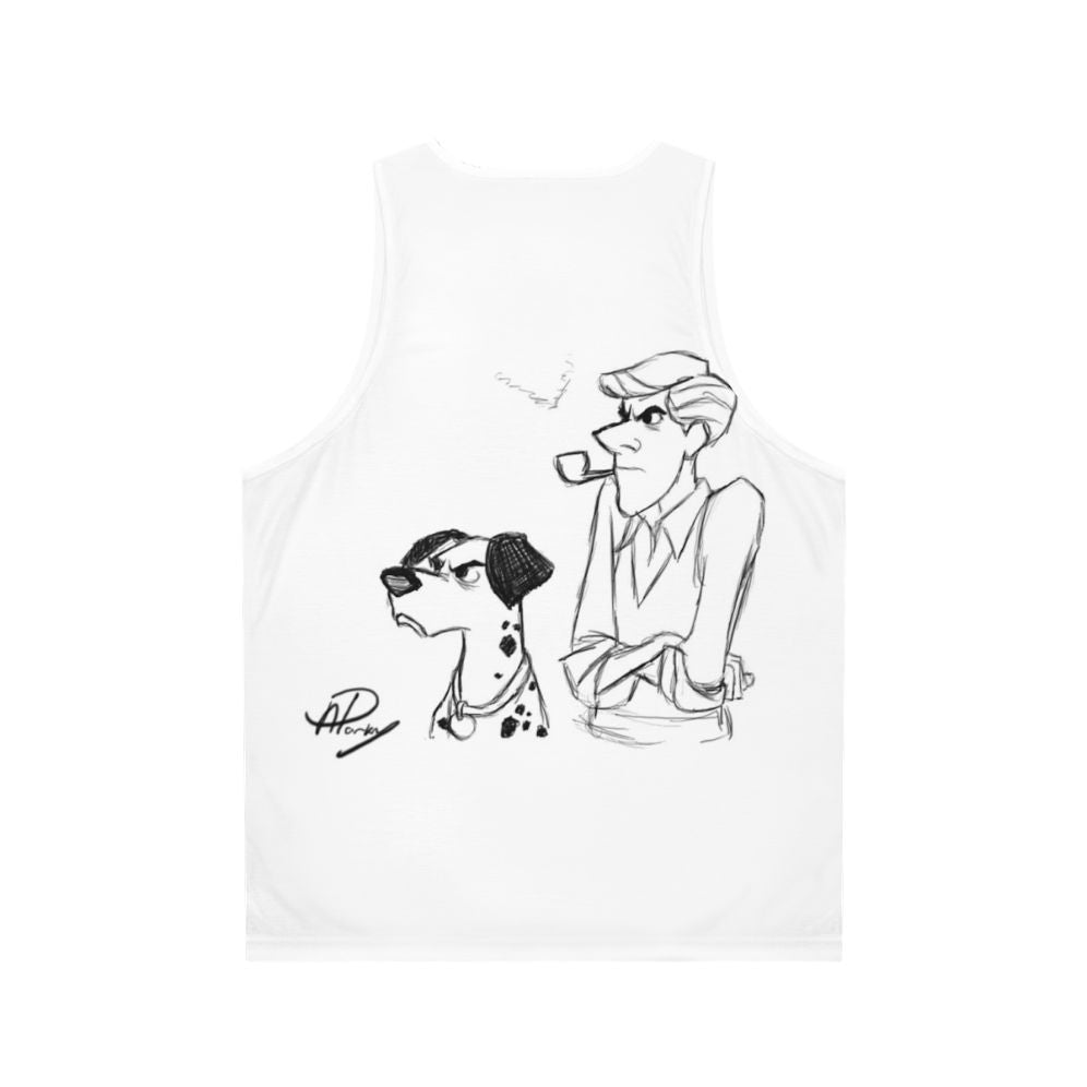 Dalmatian sketch unisex tank top - Back